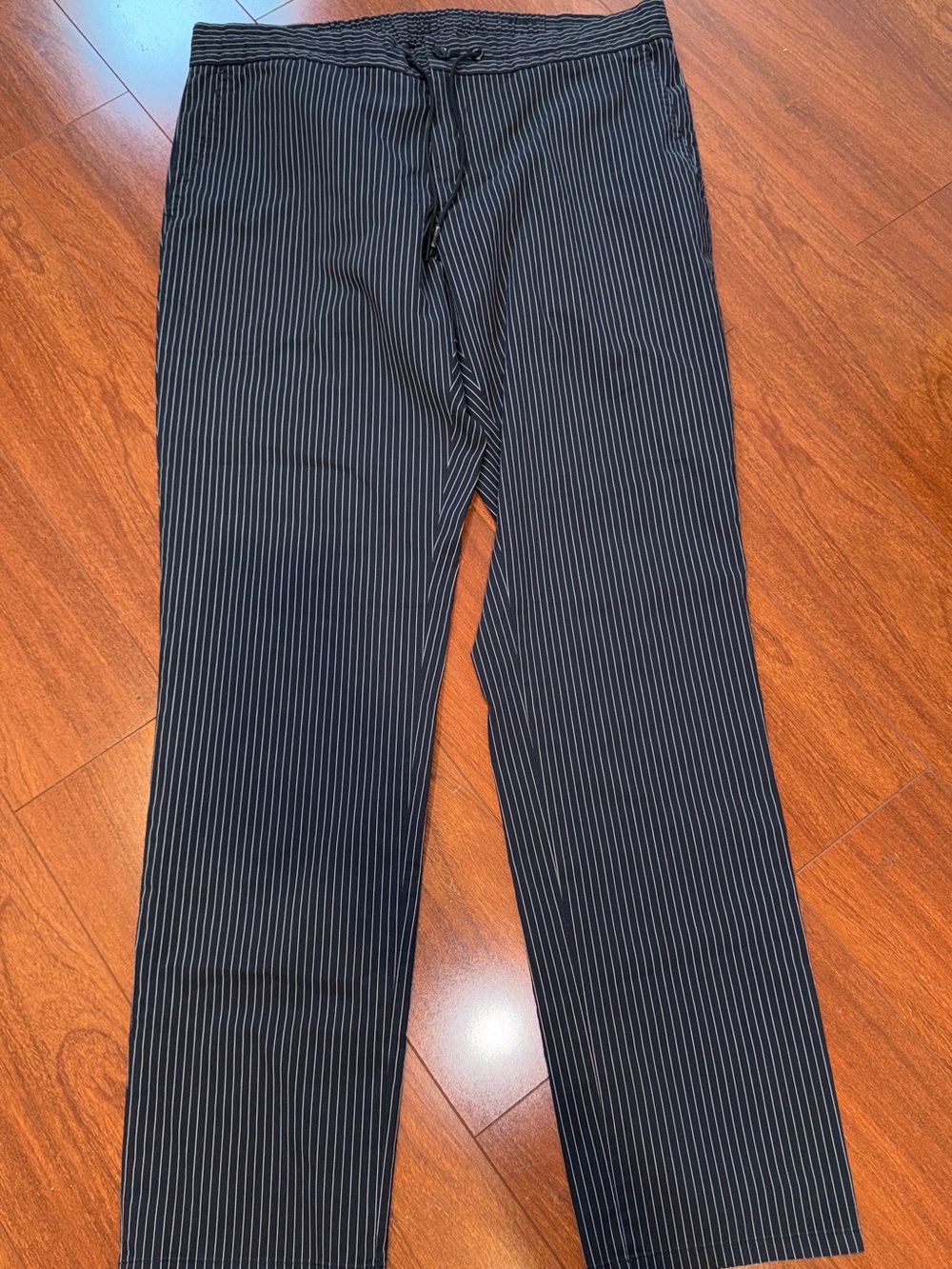 Calvin Klein Men's Dark Blue  Pinstripe Drawstring Trousers, Size L